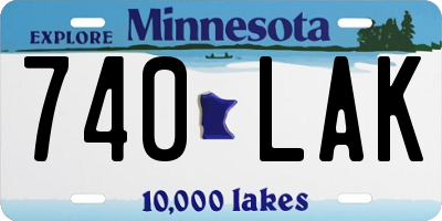 MN license plate 740LAK