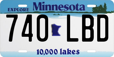 MN license plate 740LBD