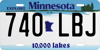 MN license plate 740LBJ