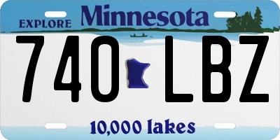 MN license plate 740LBZ