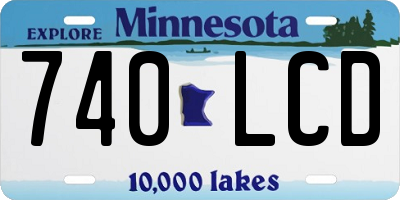 MN license plate 740LCD