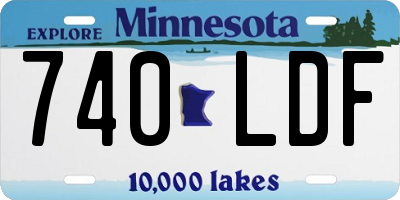 MN license plate 740LDF