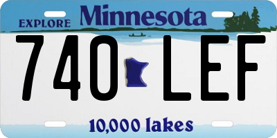 MN license plate 740LEF