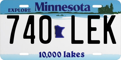 MN license plate 740LEK