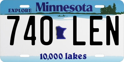 MN license plate 740LEN