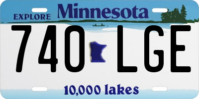 MN license plate 740LGE