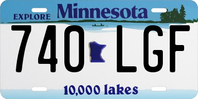 MN license plate 740LGF