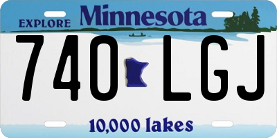 MN license plate 740LGJ