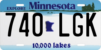 MN license plate 740LGK