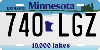 MN license plate 740LGZ