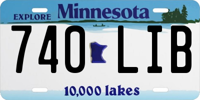 MN license plate 740LIB