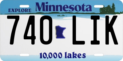 MN license plate 740LIK