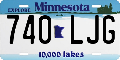 MN license plate 740LJG