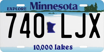 MN license plate 740LJX