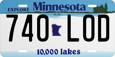 MN license plate 740LOD
