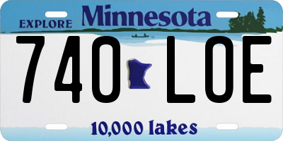 MN license plate 740LOE