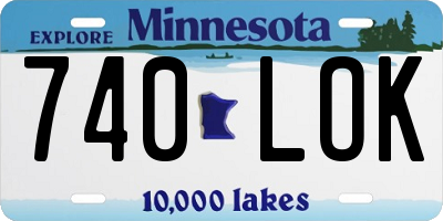 MN license plate 740LOK