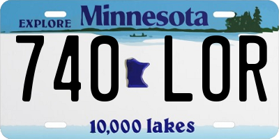 MN license plate 740LOR
