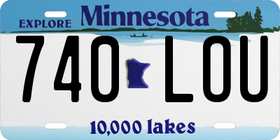 MN license plate 740LOU