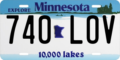 MN license plate 740LOV