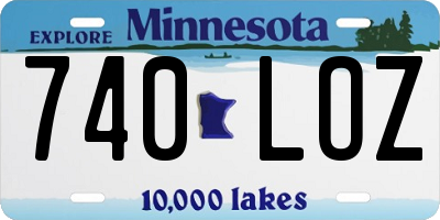 MN license plate 740LOZ
