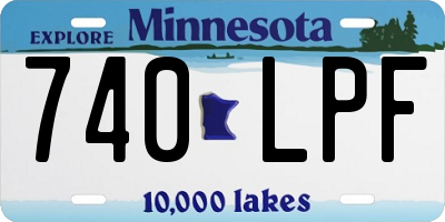 MN license plate 740LPF
