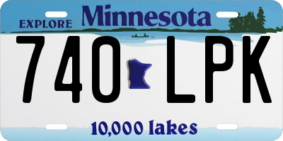 MN license plate 740LPK
