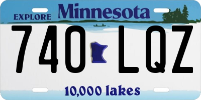 MN license plate 740LQZ