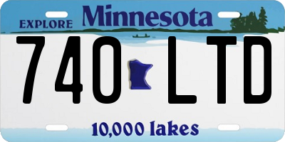 MN license plate 740LTD