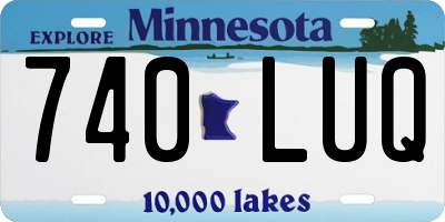 MN license plate 740LUQ