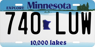 MN license plate 740LUW