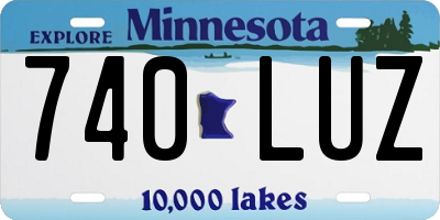 MN license plate 740LUZ