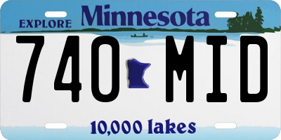 MN license plate 740MID