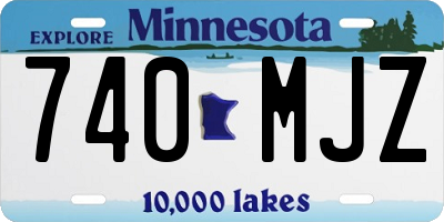 MN license plate 740MJZ