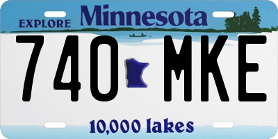 MN license plate 740MKE