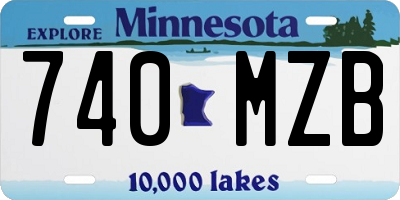 MN license plate 740MZB