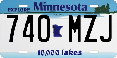 MN license plate 740MZJ