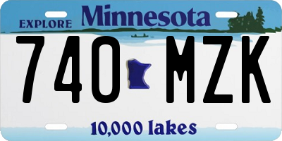 MN license plate 740MZK