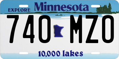 MN license plate 740MZO