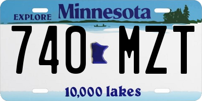 MN license plate 740MZT
