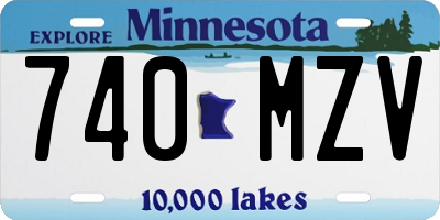 MN license plate 740MZV