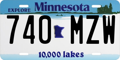 MN license plate 740MZW