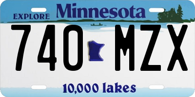 MN license plate 740MZX
