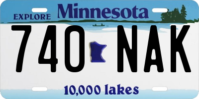 MN license plate 740NAK