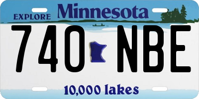 MN license plate 740NBE