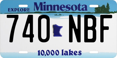 MN license plate 740NBF