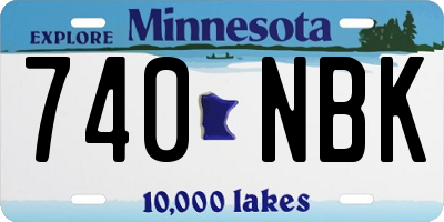 MN license plate 740NBK