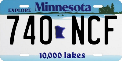 MN license plate 740NCF