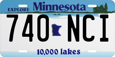 MN license plate 740NCI