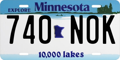 MN license plate 740NOK
